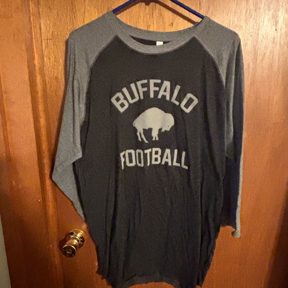 Buffalo Football Long Sleeve Tee - Black and Gray
